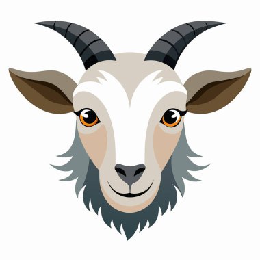 Boynuz vektör illüstrasyonlu keçi kafası
