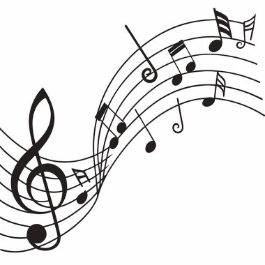 beyaz arkaplanda anahtar izole müzik notaları