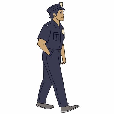 Polis memuru Avatar karakter karikatür vektör çizim grafik tasarımı