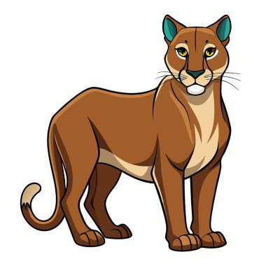 Şirin kedi çizgi film beyaz arka plan üzerinde izole vektör çizim