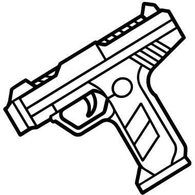 tabanca tabancası simgesi beyaz arkaplan vektör illüstrasyonunda izole edilmiş basit bir şekilde