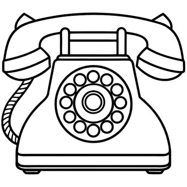 Eski telefon izole vektör simgesi