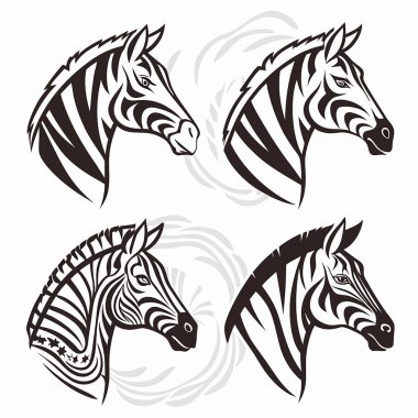 vektör siyah ve beyaz atlar.