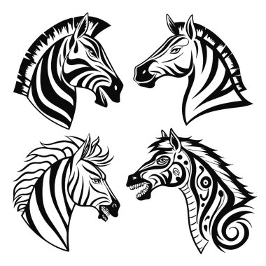 At vektör çizimi. hayvan atı logosu tasarımı