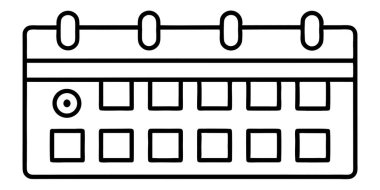 Takvim simgesini, anahat stili