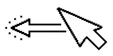 ok imleç yönü simgesi ana hat biçiminde