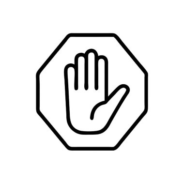 Dur işareti simgesinin vektör illüstrasyonu. dur işareti.