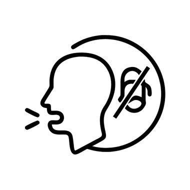 İnsan kulak çizgisi simgesi, konsept vektörü, özet vektör çizimi, doğrusal sembol.