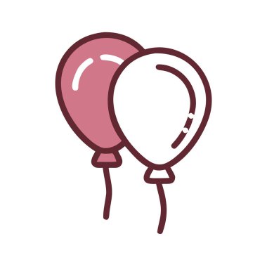 Parti dekorasyon ikonu vektör illüstrasyon tasarımlı balon