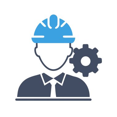 Mühendis düz simgesi, vektör illüstrasyonu