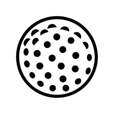 Golf topu ikonu. Beyaz arkaplanda izole edilmiş web tasarımı için ana golf topu vektör simgesi