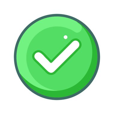 İşaretli vektör düz renk simgesini kontrol et