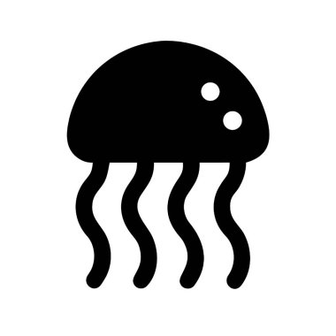 Denizanası ikon vektörü. izole edilmiş sınır sembolü çizimi