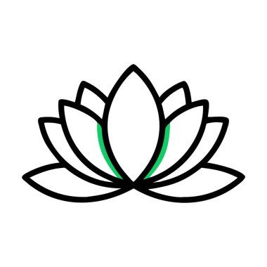 Nilüfer çiçeği, illüstrasyon, vektör, beyaz arkaplanda.