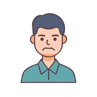 Yüz avatarı olan adam karakter vektör illüstrasyon tasarımı