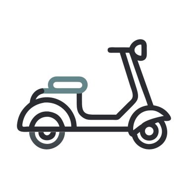 elektrikli scooter vektör simgesi tasarımı, düzenlenebilir vuruş.