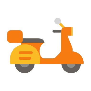 Beyaz arkaplan, vektör, illüstrasyon üzerinde izole edilmiş motosiklet düz simgesi