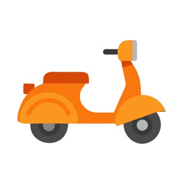 Motosiklet düz simgesi, vektör illüstrasyonu