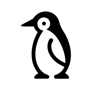 Penguen ikonu. vektör illüstrasyonu
