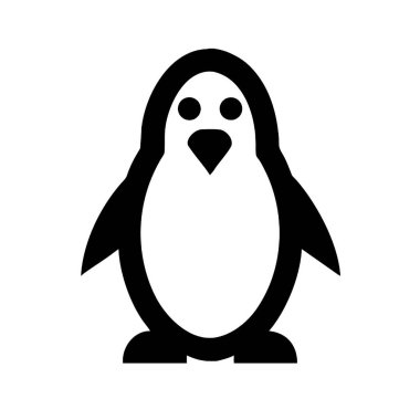 Şeffaf bir arkaplanda penguen vektör çizimi. Birinci kalite semboller. Konsept ve grafik tasarımı için simgeler.