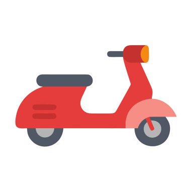 Düz dizaynlı motosiklet simgesi beyaz arkaplanda izole edilmiş. ulaşım sembolü