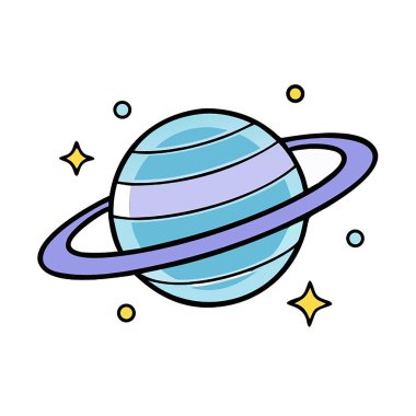 Uzay yıldızlarıyla dolu Satürn gezegeni