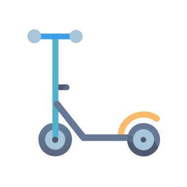 Düz biçimli elektrik tekmeli scooter taşıma simgesi