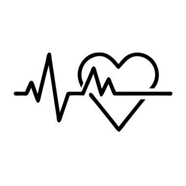 kalp atışı ikon vektör illüstrasyonu