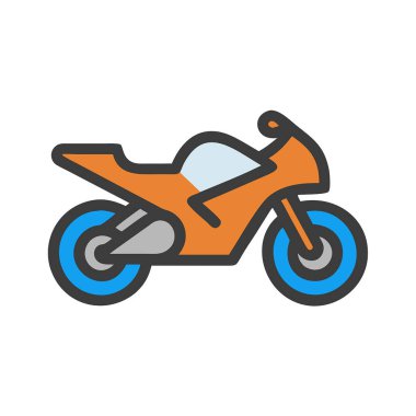 motosiklet renkli vektör simgesi