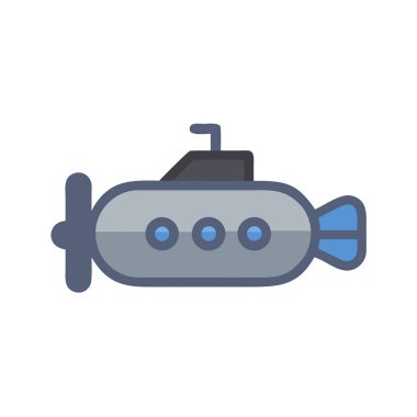 Denizaltı simgesi vektör çizimi izole edildi