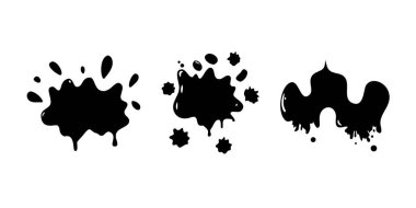 vektör çizimi, el çizimi mürekkep lekeleri, mürekkep damlaları.