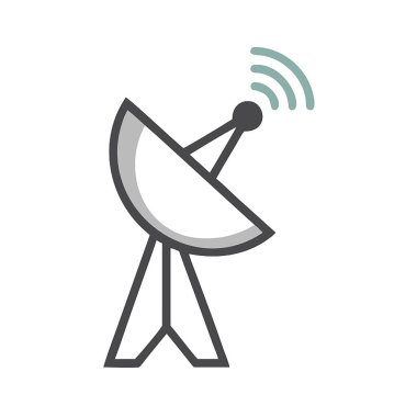 Uydu Simgesi, vektör illüstrasyonu