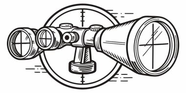 Vintage teleskop, illüstrasyon, vektör