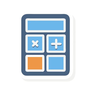 Şeffaf bir arkaplanda hesap makinesi vektör çizimi. Birinci kalite semboller. Konsept ve grafik tasarımı için vuruş simgesi.