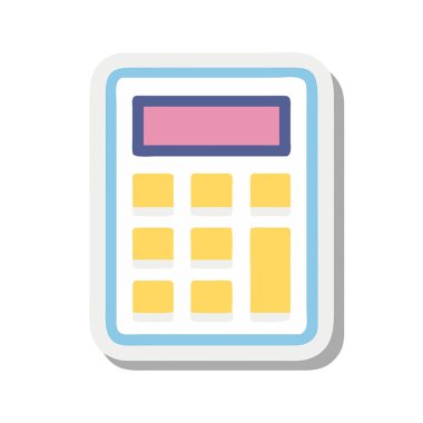 hesap makinesi düz simgesi, vektör, illüstrasyon