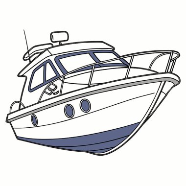 Tekne beyazda. vektör illüstrasyonu