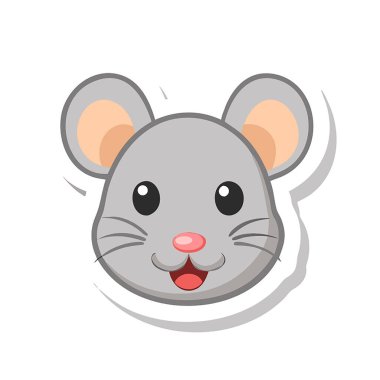 Şirin bir fare çizgi filmi. Bir farenin vektör illüstrasyonu.