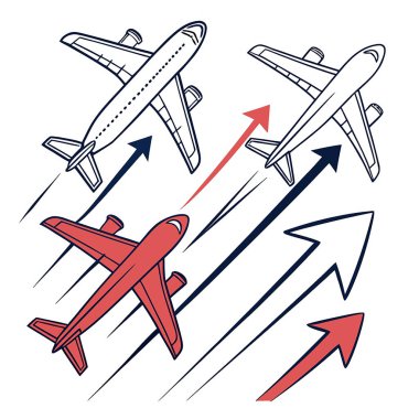 uçak uçuş vektörü