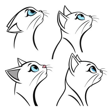 kedi vektör simgesi ayarlandı