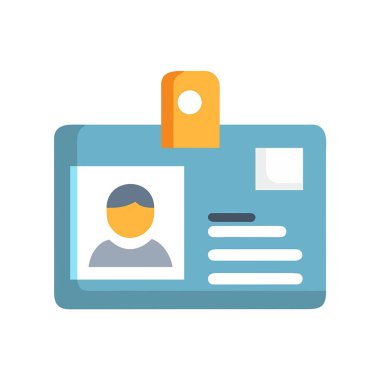 Kimlik kartı simgesi, vektör tasarımı