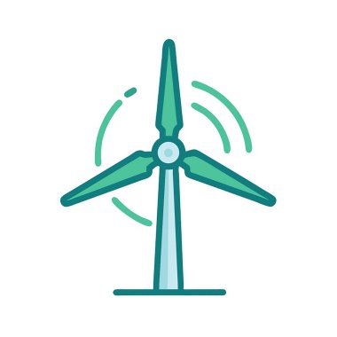 Rüzgar türbini enerji vektör simgesi