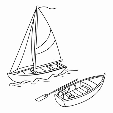 Bir teknenin vektör çizimi