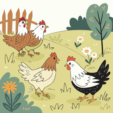 vektör kümesi şirin tavuk çizgi filmi