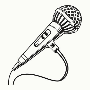 mikrofon simgesi tasarım, vektör grafik illüstrasyon izole