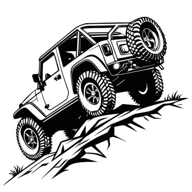 Beyaz arkaplanda siyah araba silueti