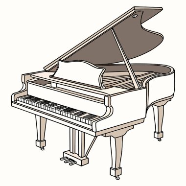 Bir piyanonun vektör illüstrasyonu