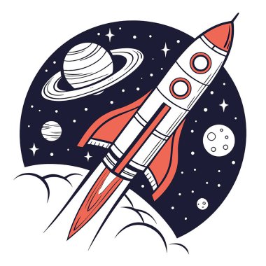 boşluktaki uzay roketi