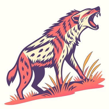 Ormandaki kurt. vektör illüstrasyonu