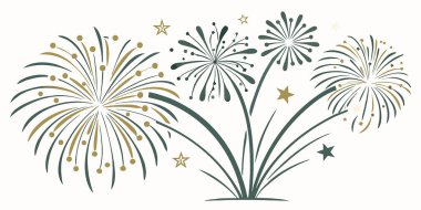 Havai fişek kutlama dekorasyon simgesi