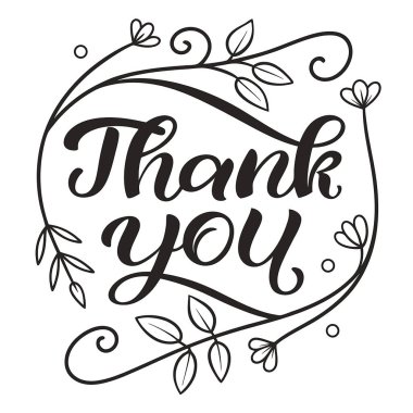 Teşekkürler el yazısı. Vektör çizimi.